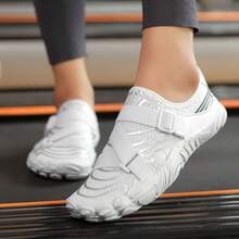 1 双女士时尚水上鞋，适合水上活动，可调节带子，防滑舒适，透气双层，橡胶鞋底，适合户外海滩散步、海边派对、公园骑行、健身瑜伽 - 春夏休闲条纹低帮系带运动鞋