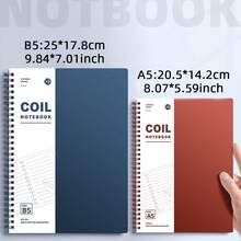 Retro Spiral Notebook B5/A5 - 120 Thick Cream Pages, 360° Lay-Flat, Coil-Bound With Ruled Lines, Suitable For Students, Office, Daily Planning, Meeting Notes, School Supplies, Back To School - Multicolor - View 3