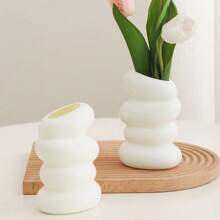 Nuevo jarrón en espiral de plástico, florero de estilo nórdico creativo para arreglos florales, recipiente decorativo, jarrón para flores secas y húmedas, imitación de esmalte, maceta de melamina