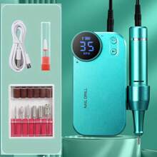 duofu Molinillo De Uñas Eléctrico Portátil De Alta Velocidad, Kit De Máquina De Manicura De Bolígrafo De Archivo De Uñas De Perforación De Uñas Recargable De 35000 Rpm Con Una Batería De Larga Duración De 10 Horas De Vida Útil, Juego De Máquina Removedor De Esmalte De Uñas Y Cutícula Profesional, Equipo De Pulido De Uñas Y Herramienta De Arte De Uñas Para Salón De Uñas Acrílico Y Uso Casero