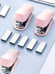 1pc Pink 3-In-1 Mini Stapler, Saddle Stapler And Staple Remover Set (Capacity: 830 Staples), 26/6 Standard, Back To School, School Supplies