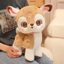 1pc Cute Cartoon Elk Plush Doll, Elk Doll Plush Pillow, Birthday Gift