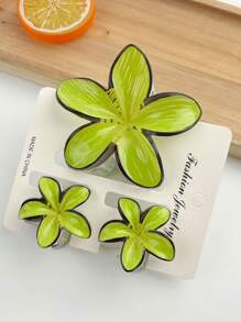 3pcs/18pcs Graffiti Flower Hair Clips Set, 8cm & 4cm Combo, ABS Material Versatile & Cute Hibiscus Hair Claws, Suitable For Women's Daily Life, Casual, Party, Commute, Beach Holiday - Hair Accessories, Best Gift Choice For Celebrating Festivals, Birthdays, Anniversaries Or Graduations