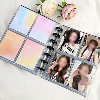 Youcheng Youpin 1 张照片卡相册、3-3.5 英寸 K-POP 照片卡活页夹、4 口袋照片卡夹、照片卡夹、动漫游戏卡簿，可容纳 Kpop 卡/体育卡/棒球卡等