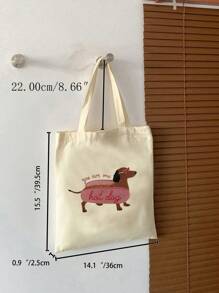 You Are One Hot Dog Pattern Printed Handbag Lightweight Foldable Shopping Bag, Fashionable And Casual Large-Capacity Handbag, Shoulder Bag, Suitable For College Students To Store Back-To-School Supplies, Books, And Mobile Phone Accessories. Men's And Women's Travel Cosmetics, Shopping Storage Bags, Gifts For Mothers, Friends And Teachers (Various Pattern Options)