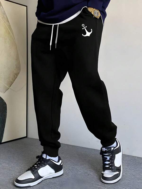 1 stuk casual joggingbroek voor heren met delicaat patroon, zachte en ademende stof, geschikt voor buitenactiviteiten, reizen, vrije tijd thuis, geweldig cadeau voor mannen