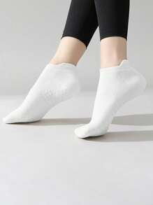 10pcs/6pcs Black & White Women Non-Slip Yoga/Pilates/Dance Ankle Socks, Gripping, Soft And Comfortable