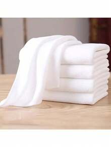 Toalha de rosto branca simples com 5 peças, toalha de banho sem fiapos para hotel, toalha de rosto macia e absorvente, artigos de banheiro (9,8 x 9,8 pol., 9,8 x 19,6 pol., 11,8 x 27,5 pol.), decoração de banheiro, toalhas de banho de verão para salão de beleza, esportes de hotel, itens essenciais para casa, toalha, cuidados com a pele - Multicolorido - Ver 3