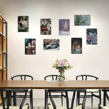 1 件复古金属装饰标牌“这里住着一只公鸡和一只可爱的小鸡” - 多用途壁挂锡牌，适用于家庭、酒吧、咖啡厅、花园、农舍 - 耐候、预钻孔、英国幽默锡标牌礼物，8x12 英寸 - 适用于庭院、街道、商场、车库、男人窝、卧室、随机风格 - 彩色 - 查看 7