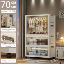 5/4/3/2/1 Layer Freestanding Folding Wardrobe, Thickened Storage Cabinet, Home/Bedroom Simple Wardrobe, Baby/Kids Clothes Closet - Multicolor - View 15