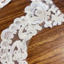 1 Yard Solid Color Vintage Polyester Wavy Embroidery Lace, All Season Bridal Accessory And Handcraft DIY