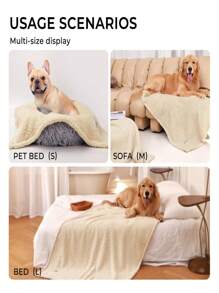 3 pièces ou 1 pièce Couverture en peluche pour animaux de compagnie, couverture douce lavable, housse de canapé pour petits et moyens chiens et chats