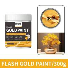 Gold/Silver Foil Paint, 180g/300g, Various Sizes, Water-Based, Suitable For Indoor/Outdoor, Metal, Wood Surfaces, Contains /Silver Powder