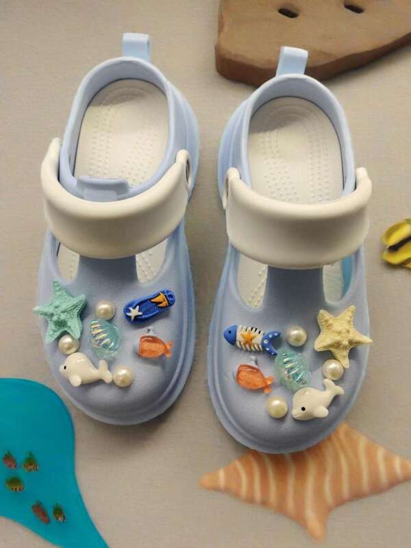 New Style Women's Slip-On Shoes, Anti-Slip Fashionable Toe Shoes - Ocean Style, Seashell, Pearl, Dolphin, Breathable EVA Material, Comfortable Shoes For All Seasons [Newly Launched And Highly Popular]