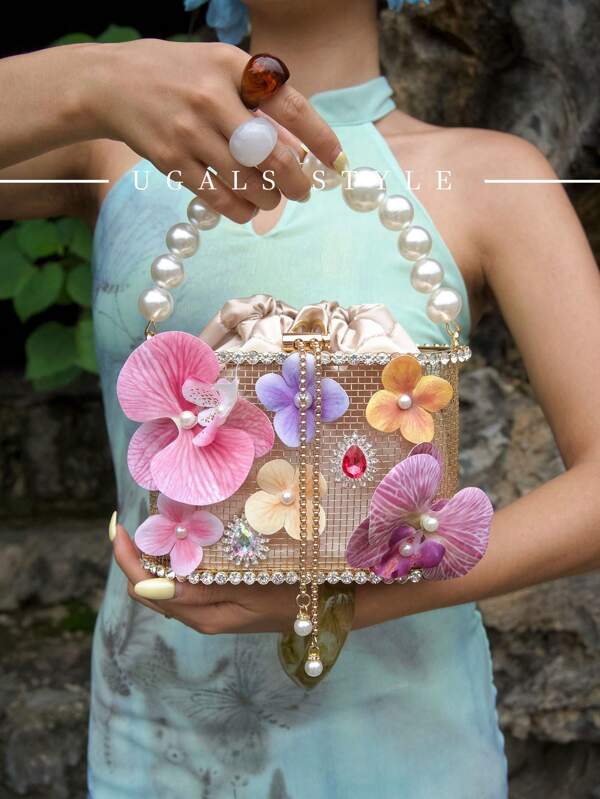 Luxury Women's Bridal Wedding Purse Party Prom Glitter Bling Rhinestone Clutches Handbag Dinner Evening Clutch Bucket Bag