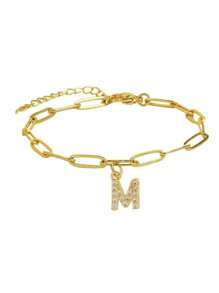 A Delicate, Stylish And Simple Stainless Steel Pendant Letter Bracelet. The Letters Range From A To Z, Equipped With 26 Metal Clasps In The Shape Of Letters, With A Thick Chain Design. Suitable For Both Men And Women, It Can Be Worn Daily Or Used As A Pair Of Lovers' Accessory.