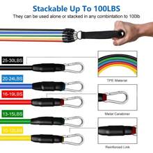 Heavy Duty 13PCS Resistance Bands Home Gym Tube Fitness Workout Rope For Yoga Pilates