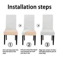 1/4/6/100 piezas Fundas de silla con estampado navideño, fundas elásticas a prueba de polvo con decoración navideña de dibujos animados para sillas del comedor, decoración navideña, fiesta festiva