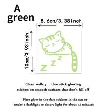 1 件猫咪印花灯开关贴纸，卡通动物印花夜光开关插座墙贴，用于家居装饰，贴纸，墙贴花，乙烯基贴花，用于家居装饰，春季装饰品让您的家焕然一新，拉玛装饰贴纸 - 藍色 - 查看 3