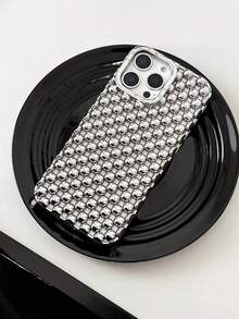 优雅镂空钢珠电镀哑光银色手机壳适用于 16、 15 Pro Max、 17/17 Pro/17 Pro Max、新款 14 软壳、 13 防摔保护套、 15 超时尚、 16 Pro 创意防水防震防刮 - 電鍍銀色 - 查看 4