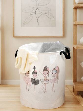 1ชิ้น ตะกร้าเก็บของพับได้ความจุขนาดใหญ่ พิมพ์ลายตัวการ์ตูน มีด้ามจับ ตะกร้าจัดเก็บหลากหลายวัตถุประสงค์ สำหรับผ้าอ้อม เสื้อผ้า ของเล่น หรือของอื่นๆ สำหรับเด็ก