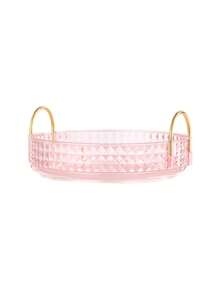 360° Rotating Diamond Pattern Acrylic Makeup Organizer Box, Vanity Countertop Cosmetic Storage Rack For Lipstick, Skincare, Perfume And Beauty Products