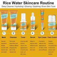 Skin Care Set,Women Teen Milk Skincare Rice Water Hydrate Glow Repair Anti-Aging Facial Routine Kit Gift Set For Womens Mom Wife Teenager Girl Birthday  Stuff Christmas Gifts Stocking Stuffers Friend's Gift - default - View 3