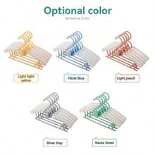 10pcs Plastic Baby Hangers, Adjustable PP Drying Racks, Anti-Slip, Durable, Suitable For Bathroom, Bedroom, Wardrobe, Cabinet, Home, Dormitory & Other Storage Facilities - Multicolor - View 6