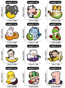 12 pièces Broches animaux de dessin animé du zodiaque, découvrez votre totem exclusif, occasions sociales de brise-glace, insignes en métal d'alliage magique, convient pour les cadeaux et la collection de sacs à dos pour l'école