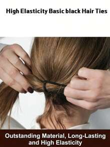 50 Stück hochelastische schwarze Haargummis für Männer und Frauen, Haarzubehör, Haarscrunchies, Haargummis, Styling-Tools, Gummibänder, multifunktionales Haarzubehör, dicke grundlegende Haargummis, beschädigen das Haar nicht, wiederverwendbar, geeignet für Haare im Alltag, Outdoor, Dusche, Lässig Party, Arbeitsweg, Sport, Campus, Dates, Urlaub, tägliche Reisen, Geschenke für Mutter, Freunde, Paare, Klassenkameraden, Haargummis, Haarseile