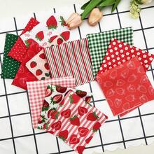 12 sztuk 25*25 cm (9,8*9,8 cala) Seria owoców Ręcznie robiony patchwork DIY Szycie Tkaniny Pakiet - Wielokolorowe - Zobacz 6