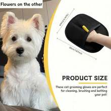 1个宠物静电除毛手套，双面毛刷，猫毛去除工具 - 黑色 - 查看 13