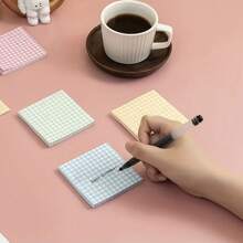 2 本 60 张小清新网格纹理便利贴，可爱学生留言、备忘录、便利贴、卡片、文具、学习用品、学校用品书签记事本 - 彩色 - 查看 5