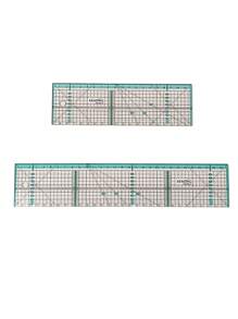 2 Pieces 20cm 30cm Steel Edge Cut-Proof Anti-Slip Acrylic Quilting Ruler Dual-Color Grid Markings Clear Rectangle Sewing Dressmaking Ruler For Precision Cutting Crafting DIY Year-Round Use