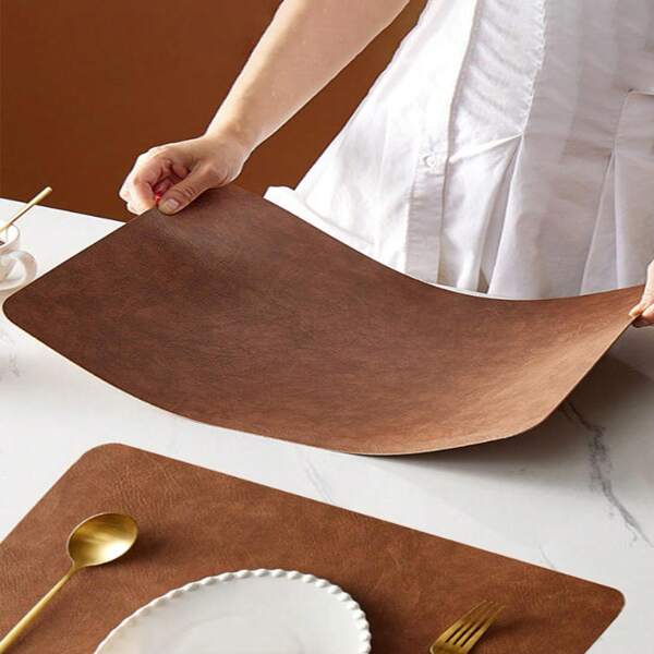 4/6 jogos americanos dupla face, à prova d'água e de óleo, jogos americanos para mesa de jantar, resistentes ao calor, porta-copos criativos para decoração de mesa, adequados para decoração de casa, sala de estar