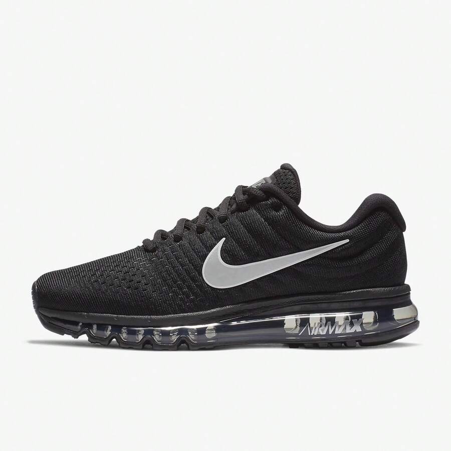 Nike 男款 Air Max 2017 舒適簡約防滑減震透氣回彈低筒休閒跑步鞋 - 黑色 - 查看 1