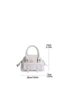 1 件女士纯色仿皮托特包手提包，时尚波士顿钱包，单肩斜挎包，适合通勤和购物