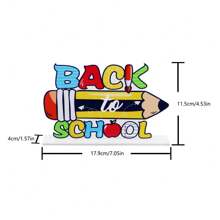 1 pezzo Supporto decorativo in acrilico per il ritorno a scuola, display da scrivania artistico con testo arabo "Benvenuti di nuovo a scuola", adatto come regalo per studenti per il ritorno a scuola, decorazione scolastica per il nuovo semestre, decorazione per camera da letto di studenti, festa di ritorno a scuola, regalo per la nuova stagione di apprendimento, souvenir