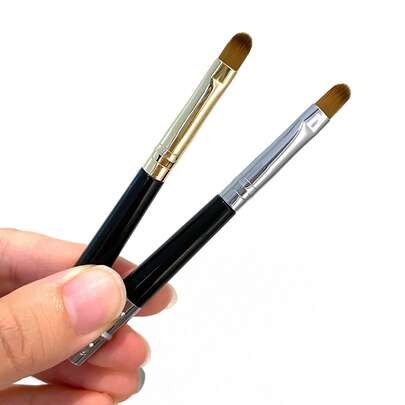 1pc/2pcs/4pcs Gold Silver Mini Soft Multifunctional Portable Lip Brush, Concealer Brush, Lipstick Blending Brush,Giveaways