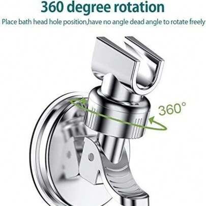 Suction Cup Shower Head Stand, Adjustable Height Stand Without Drilling, Bathroom, Shower, Toilet, Home, Rental House, Adsorption, Nail-Free, Hole-Free, Adjustable, Rotating, Lifting, Anti-Slip, Fixed, Installation, Bathroom Accessories
