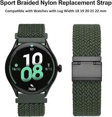 Smart Watch Strap - Khaki Green (Black Buckle) - View 9