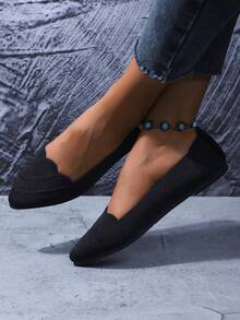 2025 New Spring Autumn Style Women Round Toe Bohemian Flared Flat Shoes - Black - View 7