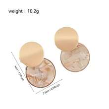 1 对时尚亚克力圆形吊坠耳环，适合女性夏季休闲或聚会佩戴