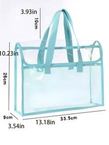 优质PVC大容量手提包，学生考试用文件夹袋，防水收纳袋
