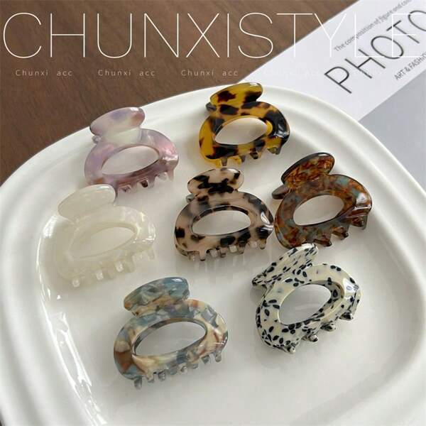 1-Piece/Multi-Piece Set Of Elegant Acetate Hair Claws | Portable Mini Clips For Bangs, Chic And Compact, Perfect For Dorm And Students, European-Style Sophistication,Hair Accessories
