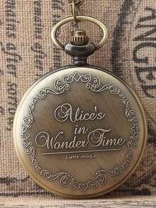 New Hollow Floral Rabbit Playing Card Vintage Pocket Watch Chain, Upgraded Version Gift For Friends