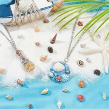 30g/Pack Assorted Sizes Drilled Small Seashell DIY Beading Materials, Shell Crafts Accessories