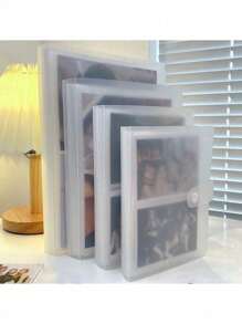 1 pieza Álbum de fotos transparente, Portador de tarjetas de ídolos, Libro coleccionable de tarjetas de estrellas, Álbumes de fotos creativos, Portador de tarjetas de fotos, Día de San Valentín, Boda de San Valentín, Cumpleaños