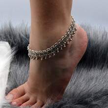 1pc Retro Anklet With Bells And Tassels, Casual Beach Street Photography Personalized Accessory - Multi-section Tassels - View 2