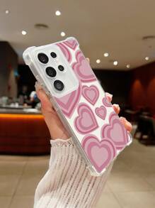 1pc New Minimalist Heart-Shaped Anti-Drop Transparent TPU Protective Case, Compatible With Apple, 16, 16 Plus, 16 Pro Max, 16 Pro / 11, 15 Pro Max, 14 Pro Max, Galaxy, SAM, Realme C15, Infinix Hot30i, K60 Ultra Waterproof Shockproof Scratch Resistant